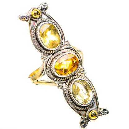Large Faceted Citrine 925 Sterling Silver Ring Size 7 (925 Sterling Silver) RING139680