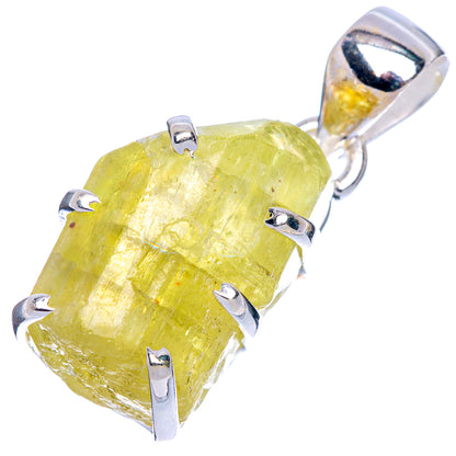 Rare Hiddenite Pendant 1 1/8" (925 Sterling Silver) P41671