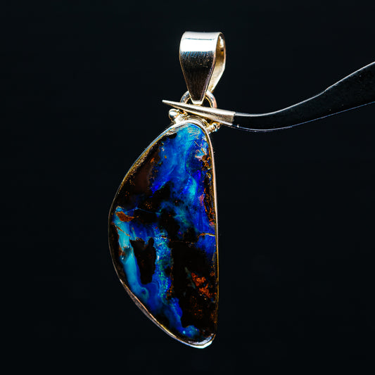 Premium Australian Boulder Opal Pendant 1 7/8" (.925 Sterling Silver)