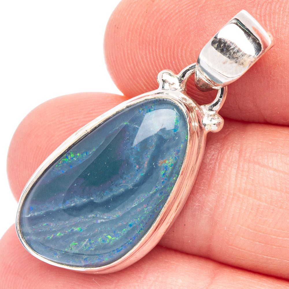 Rare Triple Opal Pendant 1 3/8" (925 Sterling Silver) P44480