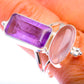 Large Amethyst, Rose Quartz Ring Size 12 (925 Sterling Silver) RING140017