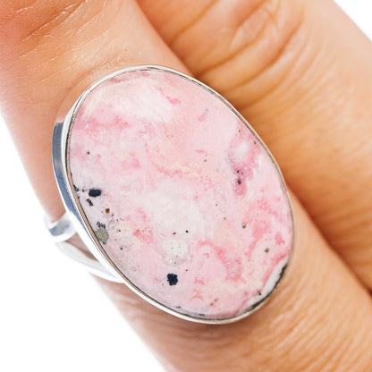 Premium Rhodonite Ring Size 7.75 (.925 Sterling Silver)