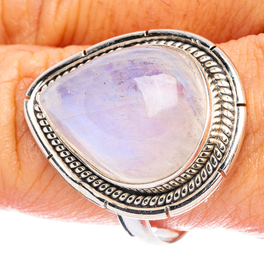 Rainbow Moonstone 925 Sterling Silver Ring Size 10 (925 Sterling Silver) R6400