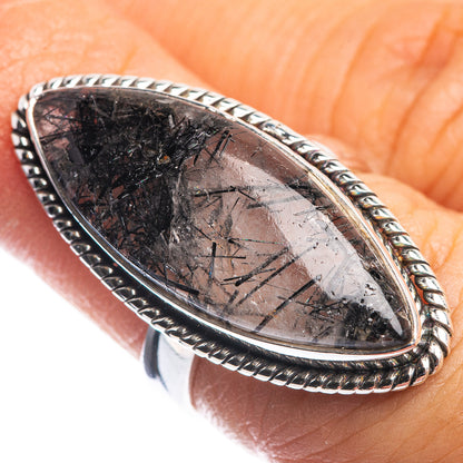 Large Tourmalinated Quartz Ring Size 6 (925 Sterling Silver) R144211