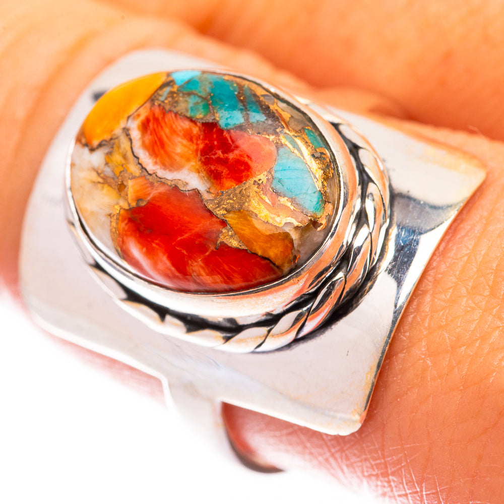 Spiny Oyster Turquoise Ring Size 9.5 (925 Sterling Silver) R140738