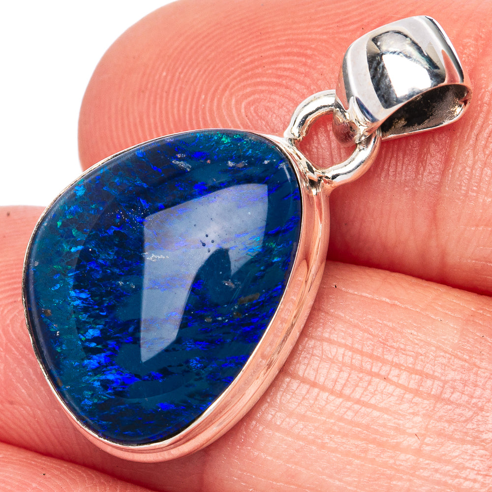 Rare Triplet Opal Pendant 1 1/8" (925 Sterling Silver) P41380