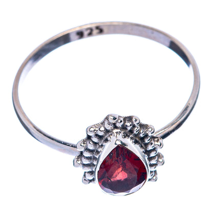 Garnet Dainty Ring Size 7.75 (925 Sterling Silver) R145396