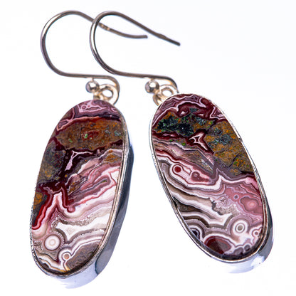 Crazy Lace Agate 925 Sterling Silver Earrings 1 5/8" (925 Sterling Silver) EARR432208