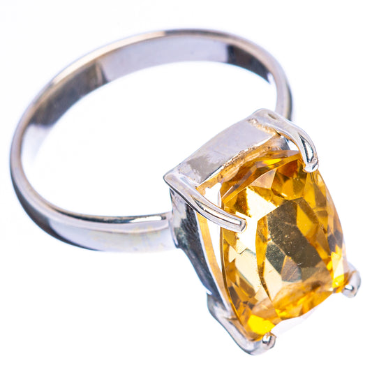 Faceted Citrine Ring Size 7.25 (925 Sterling Silver) R4571