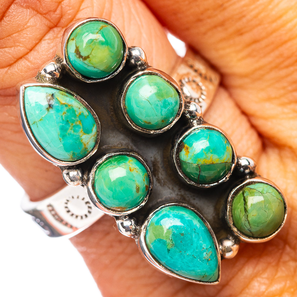 Exclusive Mohave Turquoise Ring Size 9 Adjustable (.925 Sterling Silver)