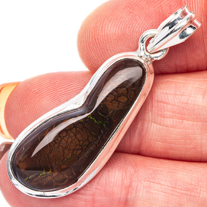 Mexican Fire Agate Pendant 1 5/8" (925 Sterling Silver) P41868