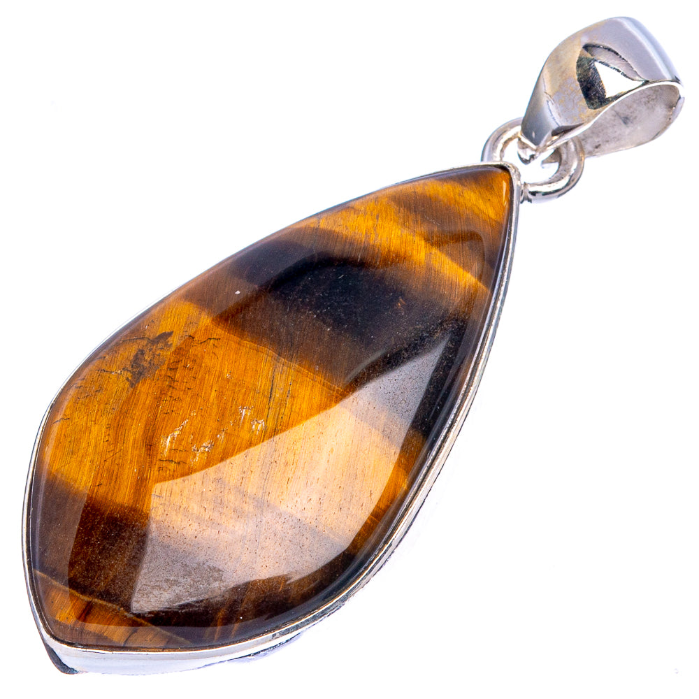Tiger Eye Pendant 1 3/4" (925 Sterling Silver) P43333