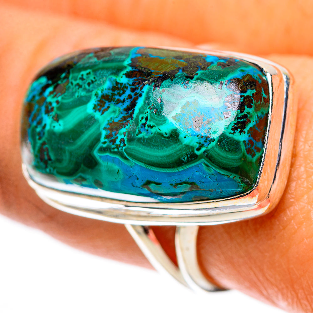 Malachite In Chrysocolla Ring Size 8 (925 Sterling Silver) RING138771