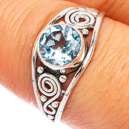 Blue Topaz Dainty Ring Size 7.75 (925 Sterling Silver) R145524