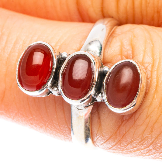 Red Onyx Dainty Ring Size 7 (925 Sterling Silver) R5292