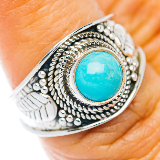Kingman Turquoise Cocktail Ring Size 6.5 (.925 Sterling Silver)