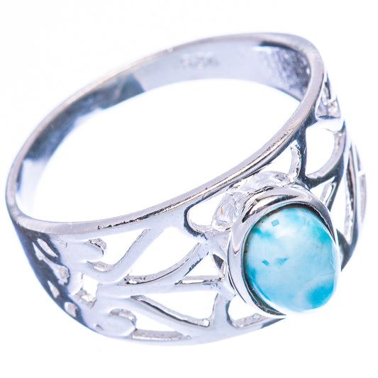 Larimar Dainty Ring Size 8 (925 Sterling Silver) R3428