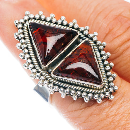Exclusive Baltic Amber Ring Size 7 Adjustable (.925 Sterling Silver)