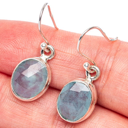 Aquamarine Earrings 1 1/8" (925 Sterling Silver) E433173