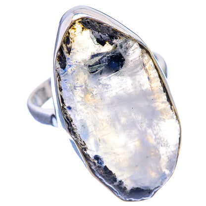 Raw Rainbow Moonstone Ring Size 10.75 (925 Sterling Silver) R142045
