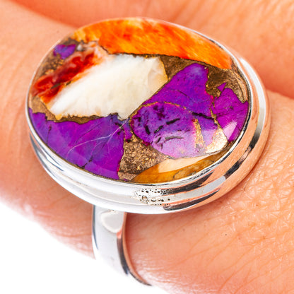 Spiny Oyster Turquoise Ring Size 8.25 (925 Sterling Silver) R1598