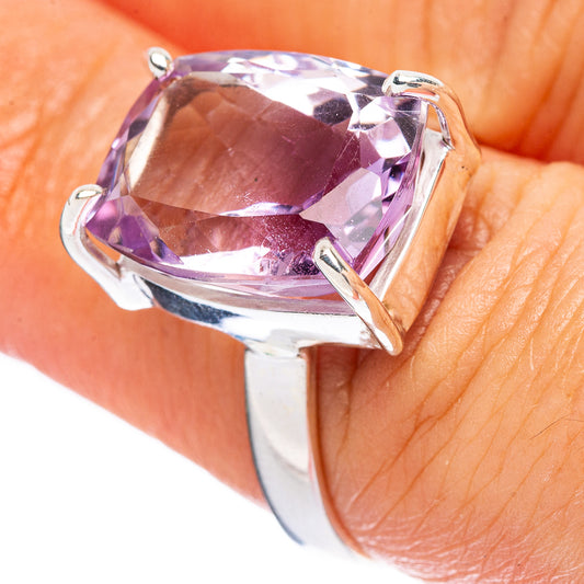 Faceted Amethyst Ring Size 7 (925 Sterling Silver) R4586