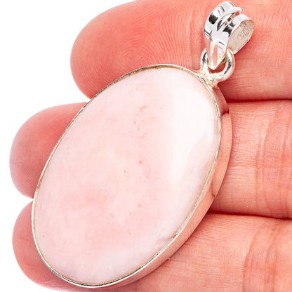 Pink Opal Pendant 1 7/8" (925 Sterling Silver) P40483