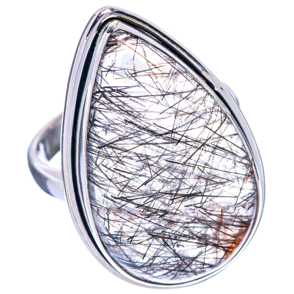 Large Tourmalinated Quartz Ring Size 9.5 (925 Sterling Silver) R144799
