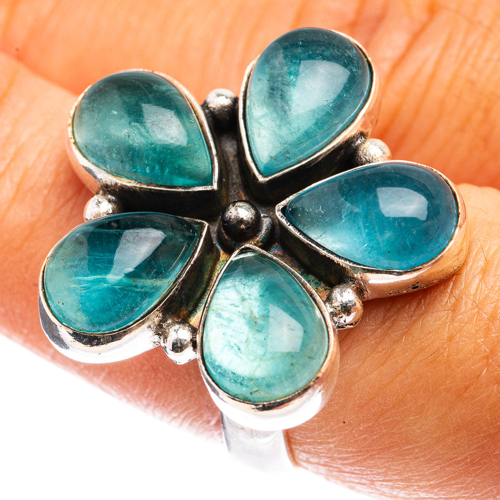Blue Fluorite Ring Size 7.75 (925 Sterling Silver) R142834