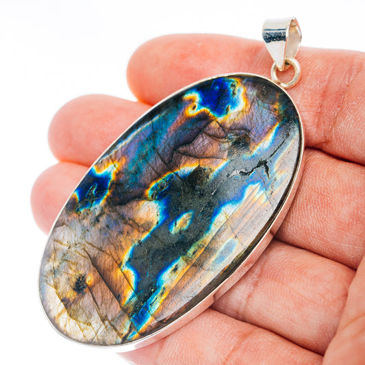 Premium Spectrolite Pendant 2 3/4" (.925 Sterling Silver)