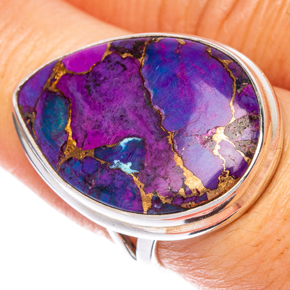 Purple Copper Composite Turquoise Ring Size 7.25 (925 Sterling Silver) R1500