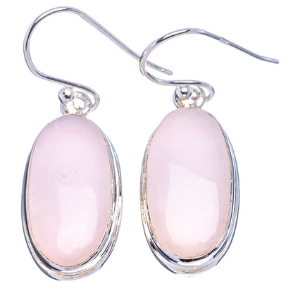 Pink Opal Earrings 1 3/8" (.925 Sterling Silver)