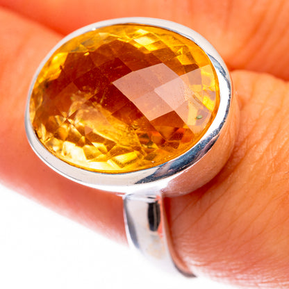 Faceted Citrine 925 Sterling Silver Ring Size 7.25 (925 Sterling Silver) RING140353