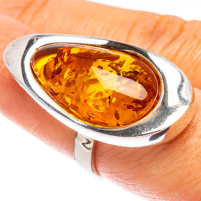 Baltic Amber Ring Size 7.5 (925 Sterling Silver) R1876
