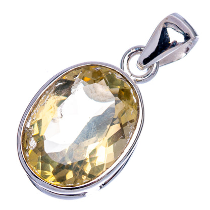 Faceted Citrine Pendant 1 1/8" (925 Sterling Silver) P40283