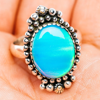 Aurora Opal Ring Size 7.75 (.925 Sterling Silver)