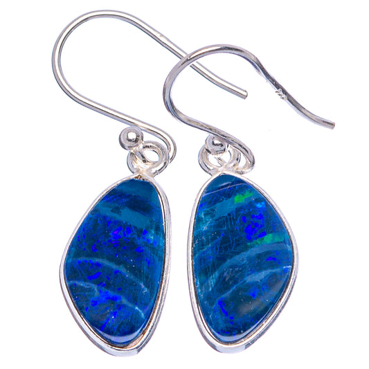 Rare Doublet Opal Earrings 1 1/8" (925 Sterling Silver) E1933