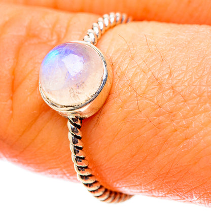 Rainbow Moonstone Dainty Ring Size 8 (925 Sterling Silver) RING138201