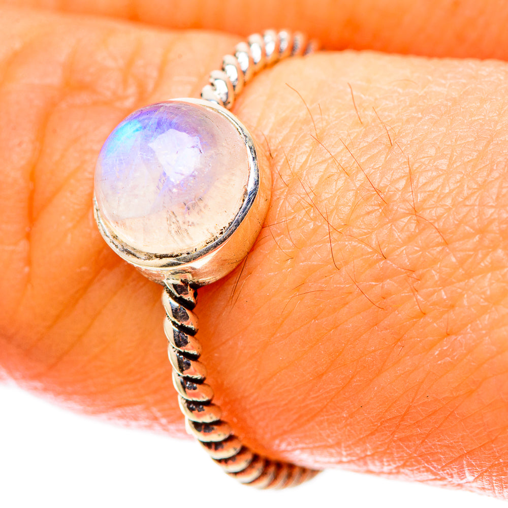 Rainbow Moonstone Dainty Ring Size 6 (925 Sterling Silver) RING138201