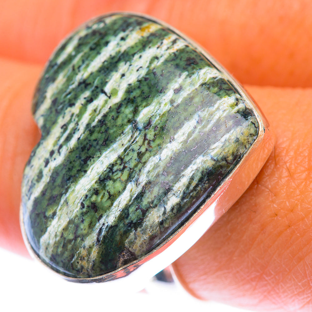 Large Swiss Green Opal Ring Size 8.25 (925 Sterling Silver) RING140001