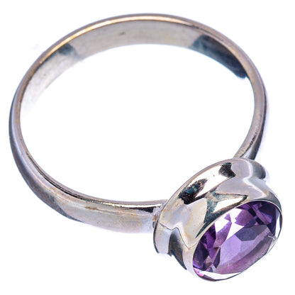 Faceted Amethyst Ring Size 6.75 (.925 Sterling Silver)