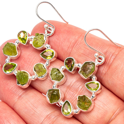 Premium Peridot Earrings 1 1/2" (925 Sterling Silver) E1596