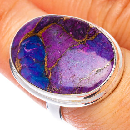 Purple Copper Composite Turquoise Ring Size 7 (925 Sterling Silver) R1501