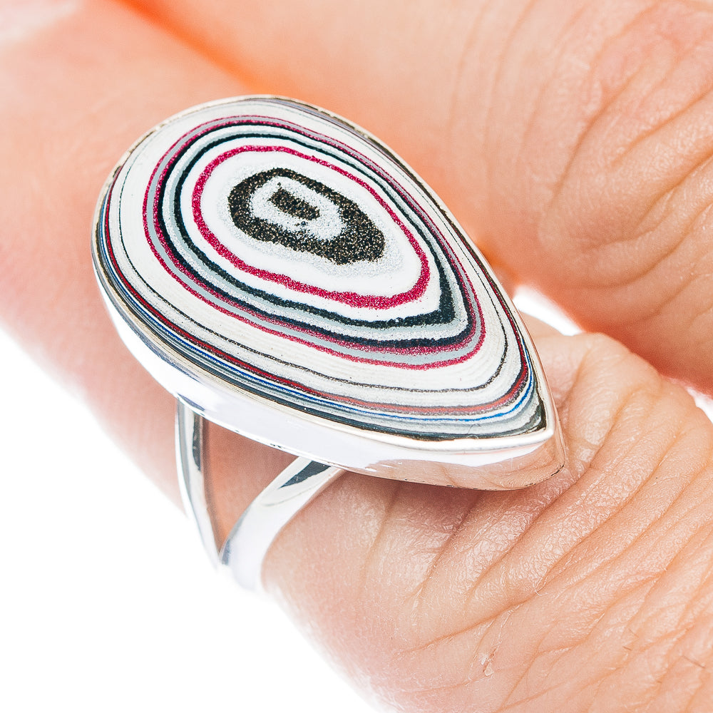 Premium Fordite Ring Size 7 (.925 Sterling Silver)