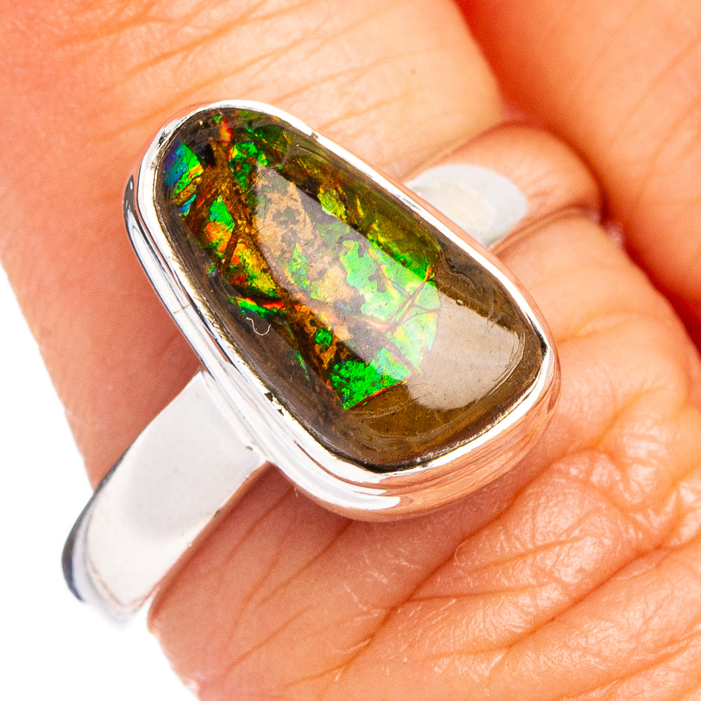 Rare Ammolite Ring Size 7 (.925 Sterling Silver)