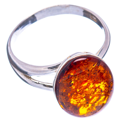 Baltic Amber Ring Size 7 Adjustable (.925 Sterling Silver)