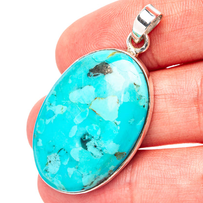 Premium Arizona Turquoise Pendant 1 3/4" (.925 Sterling Silver)