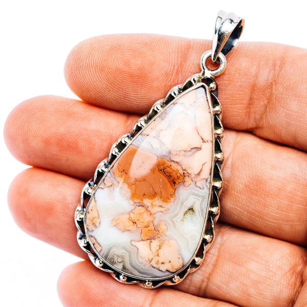 Mexican Cotton Candy Agate Pendant 2 3/8" (.925 Sterling Silver)