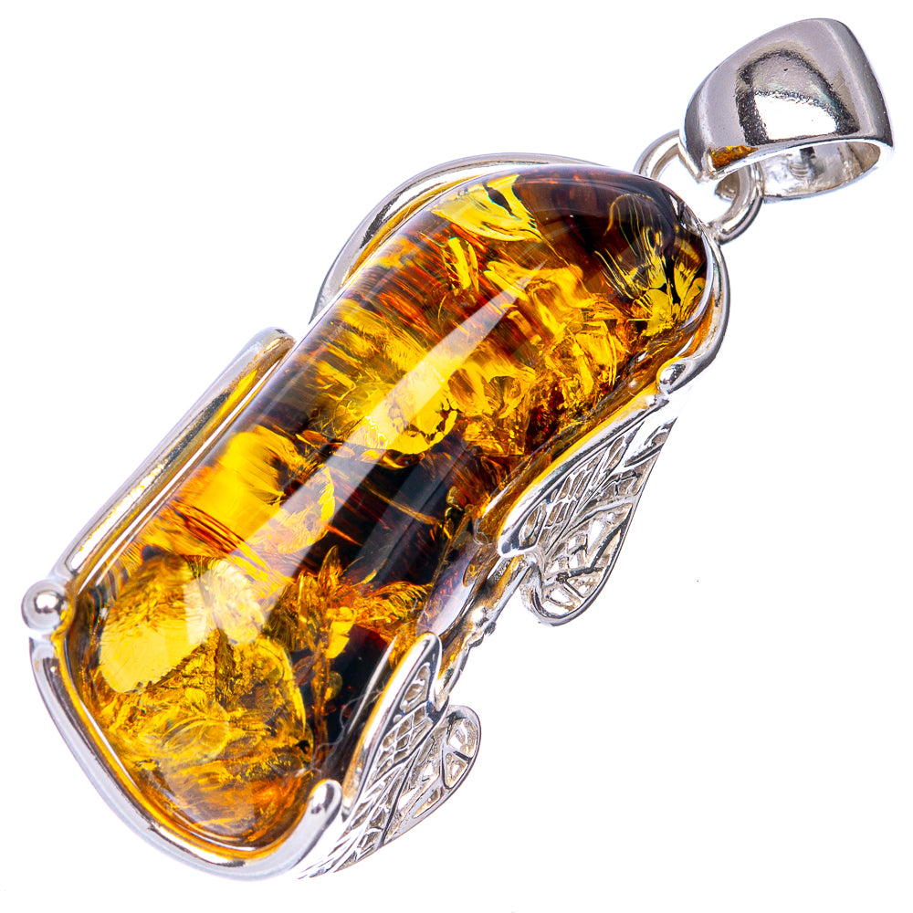 Ana Silver Co Baltic Amber Pendant 1 3/4" (925 Sterlnig Silver)