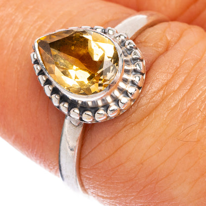 Faceted Citrine Dainty Ring Size 7 (925 Sterling Silver) R145478
